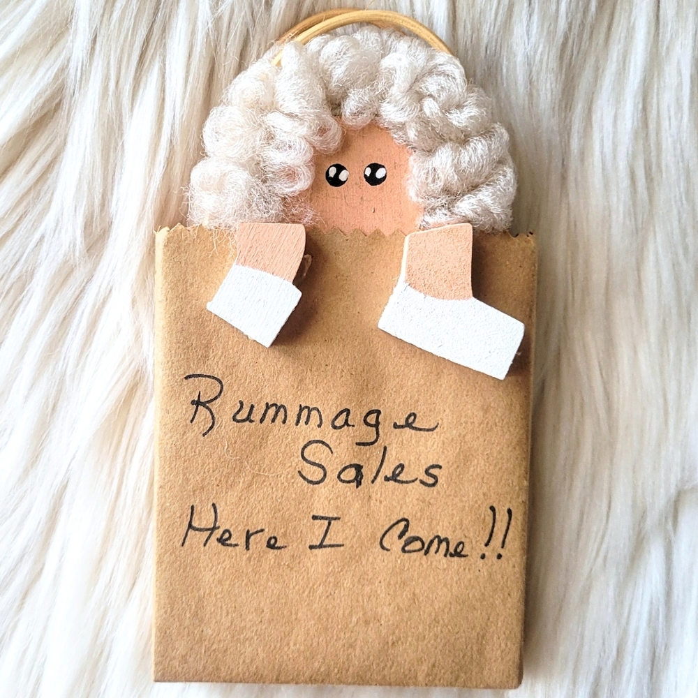 "Rummage Sales Here I Come" Funny Wooden Decor Sign